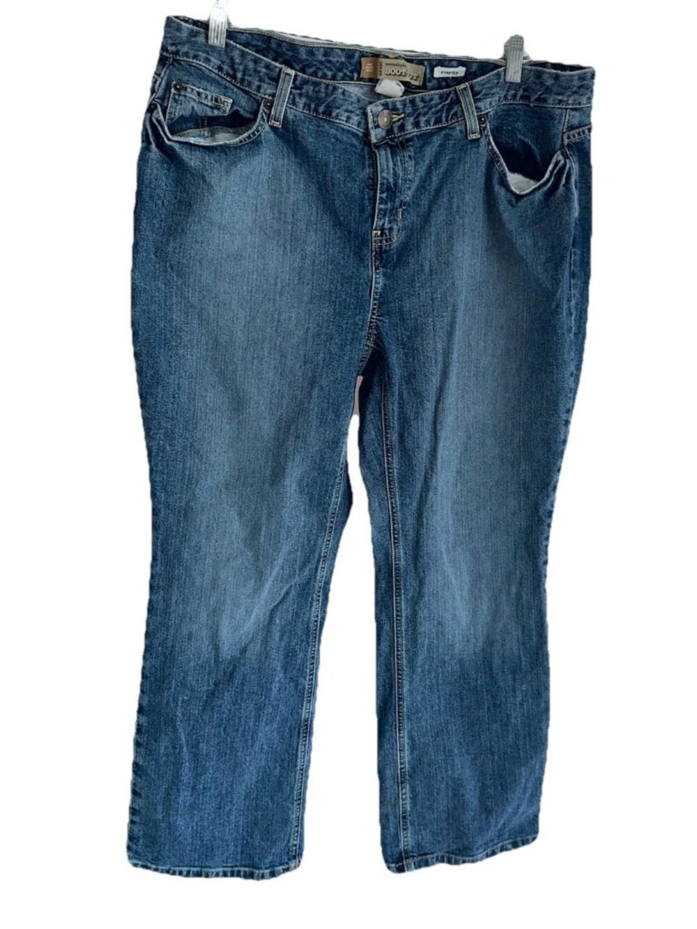 Vintage Y2K Old Navy Boot Cut Jeans Womens 16 Short Just Below Waist Distressed